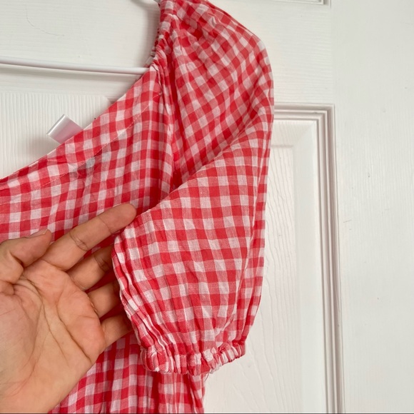 Donna Morgan | Short Sleeve Plaid Linen Midi Shirt Dress - Picture 7 of 10